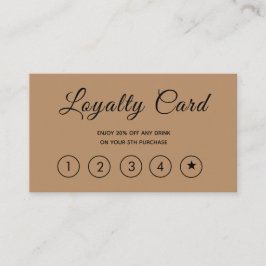 Cartão De Fidelidade Moderno Script Brown Simples