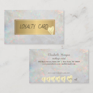 Cartão De Fidelidade Moldura Moderna Elegante Profissional Coração Opal