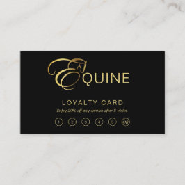Cartão De Fidelidade Monograma - Letra E Cavalo em ouro