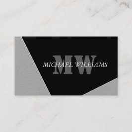 Cartão De Fidelidade Monograma Negro de Cinzas Artísticas Modernas