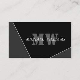 Cartão De Fidelidade Monograma Negro de Cinzas Artísticas Modernas