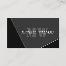 Cartão De Fidelidade Monograma Negro de Cinzas Artísticas Modernas