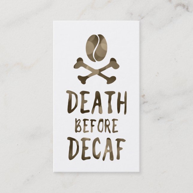 Cartão De Fidelidade morte antes do decaf (Frente)