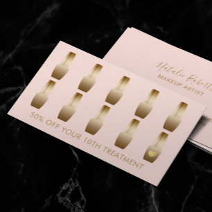 Cartão De Fidelidade Nail Salon Makeup Artist Manicurist Blush Loyalty