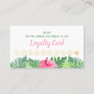 Cartão De Fidelidade Nomeação da flor tropical 10o personalizada