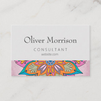 Cartão De Fidelidade O Círculo Colorido da Índia: Um Mandala Decorativo