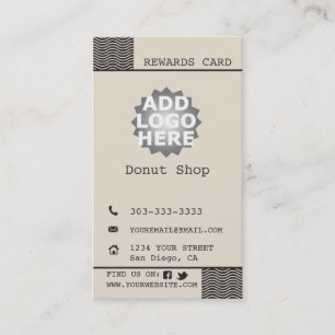 Cartão De Fidelidade O cliente da loja da rosquinha recompensa o cartã
