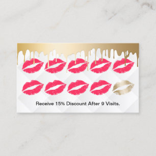 Cartão De Fidelidade O ouro moderno do maquilhador goteja a lealdade