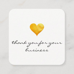 Cartão De Fidelidade Obrigado Dourado Cutesy do coração você