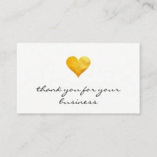 Cartão De Fidelidade Obrigado Dourado Cutesy do coração você