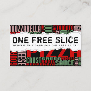 Cartão De Fidelidade obtenha um PIZZA SLICE grátis (papel rasgado)