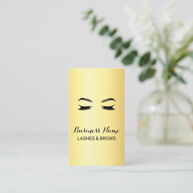 Cartão De Fidelidade Ouro Lashes & Brows BeauBeauon (Em pé/Frente)
