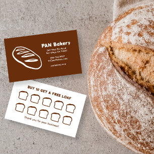 Cartão De Fidelidade Padaria de Pão Sourdough RECOMPENSAS Desenhadas à