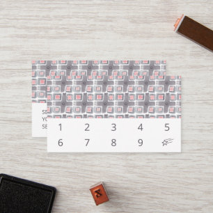 Cartão De Fidelidade Padrão de Azulejo de Aquarela Pintado à Mão Simple