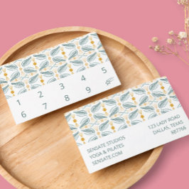 Cartão De Fidelidade Padrão de Azulejo Desenhado Mão Simples Elegante 1