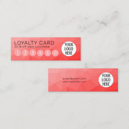 Cartão De Fidelidade Padrão de Malha Geométrica Gradiente Vermelho com 