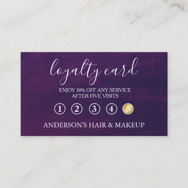 Cartão de fidelidade para a tipografia simples mod (Frente)