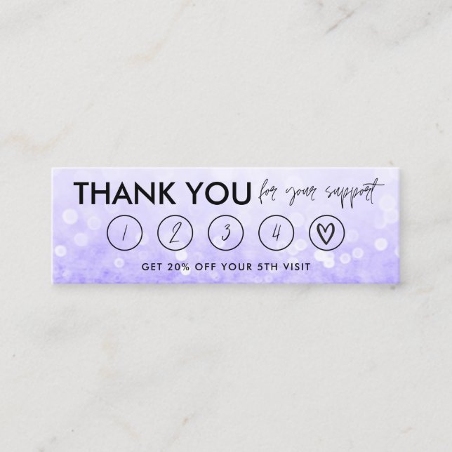 Cartão de fidelidade para Obrigados de Cabelo de M (Frente)