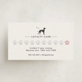 Cartão De Fidelidade Passeador de Cães Clássico Elegante | Passeio de C
