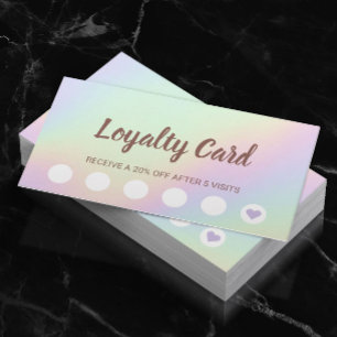 Cartão de Fidelidade Pastel Holographic Beauty