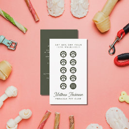 Cartão De Fidelidade Pata Verde-Escuro-Bonita Pet Cachorro-Cachorro