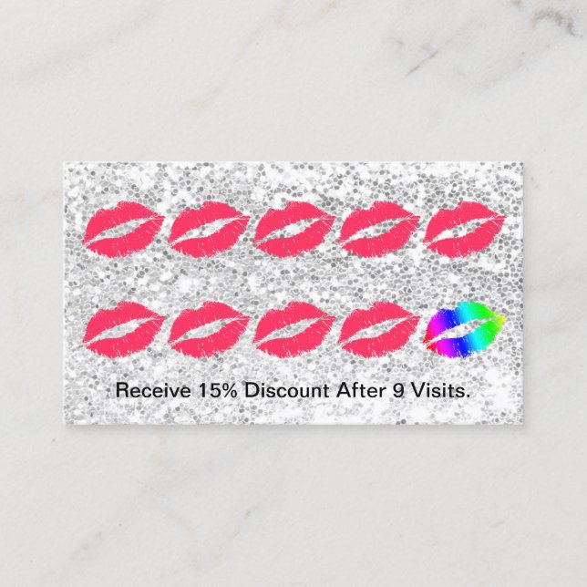 Cartão De Fidelidade Perfurador de prata na moda da lealdade dos (Frente)