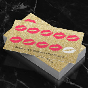 Cartão De Fidelidade Perfurador Dourado moderno da lealdade do brilho