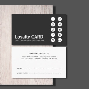 Cartão De Fidelidade Perfurador mínimo moderno do salão de beleza do