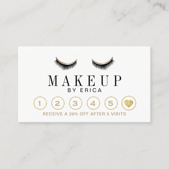 Cartão De Fidelidade Perfurador moderno da lealdade do maquilhador dos (Frente)