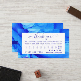 Cartão de Fidelidade Personalizado Azul Índigo Abs