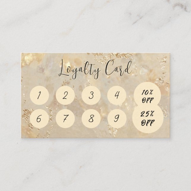Cartão de Fidelidade Personalizado Gold Opal para  (Frente)