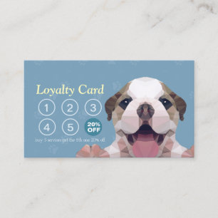 Cartão De Fidelidade Pet Care Sentando Banho e Alinhando Punch Lealdade