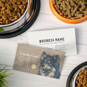 Cartão De Fidelidade Pet Care Sentando Banho e Alinhando Punch Lealdade
