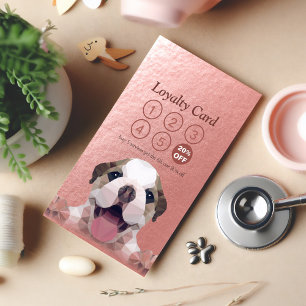 Cartão De Fidelidade Pet Care Sentando Banho e Alinhando Punch Lealdade