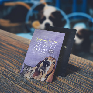 Cartão De Fidelidade Pet Care Sentando Banho e Alinhando Punch Lealdade
