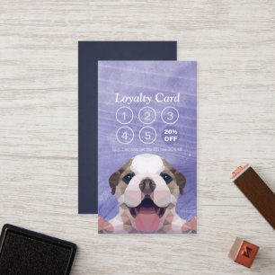 Cartão De Fidelidade Pet Care Sentando Banho e Alinhando Punch Lealdade