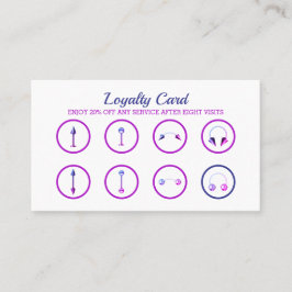 Cartão De Fidelidade Piercing Corporal Elegante Neon Rosa Roxo