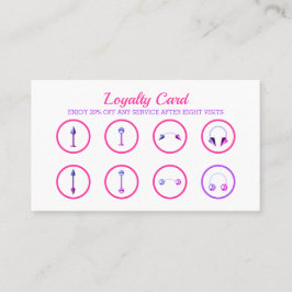 Cartão De Fidelidade Piercing do corpo do Neon Na moda de Joias Brancas