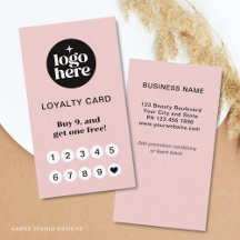 Pink Loyalty Card Business Reward Punch Card
