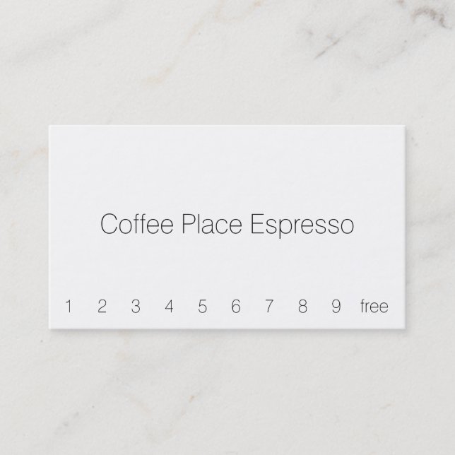 Cartão De Fidelidade Placa de aperto de café simples e leve (Frente)