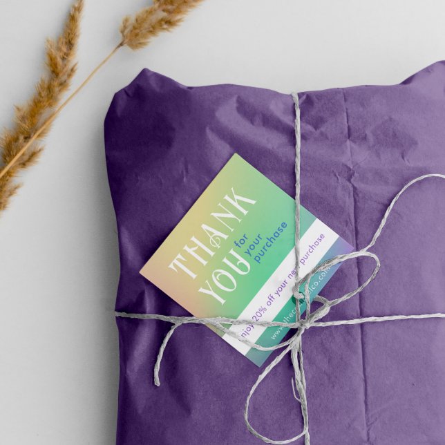 Cartão De Fidelidade Placa de Desconto Gradiente Quadrado (Criador carregado)