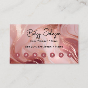 Cartão De Fidelidade Placa de lealdade plana Glitter Dourada Elegante R