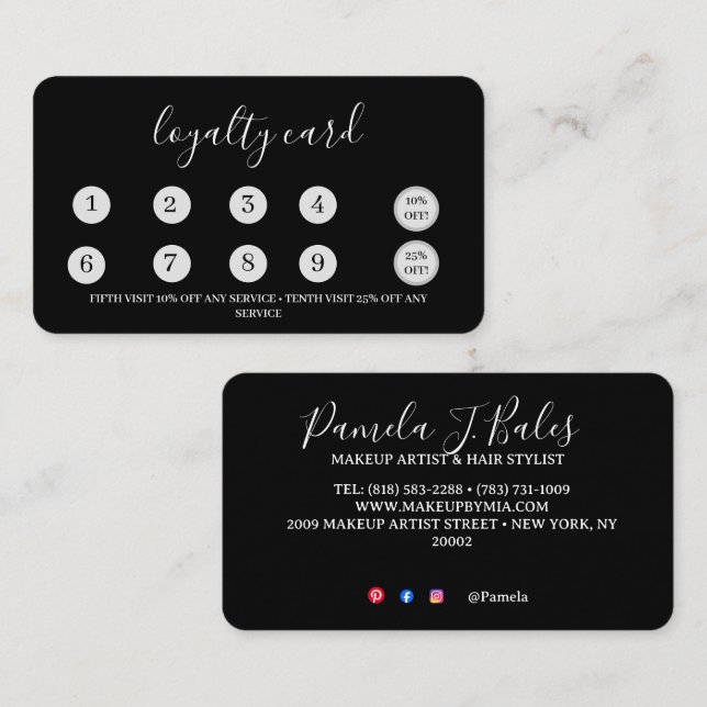 Cartão de Fidelidade Plano 3,5" x 2,0" (Frente/Verso)