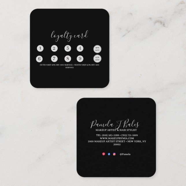 Cartão de Fidelidade Plano 3,5" x 2,0" (Frente/Verso)