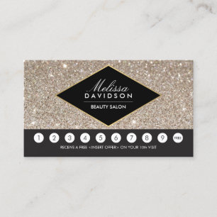 Cartão De Fidelidade Platinum Glitter e Glamor Salon Loyalty Card