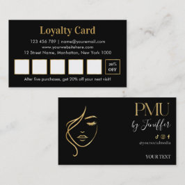Cartão de Fidelidade PMU preto e dourado de luxo