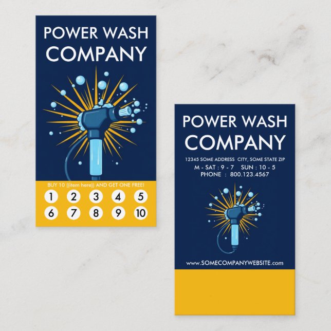 Cartão de Fidelidade Power Wash (Frente/Verso)