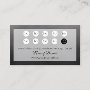 Cartão De Fidelidade Prêmios de lealdade a preto simples e profissional