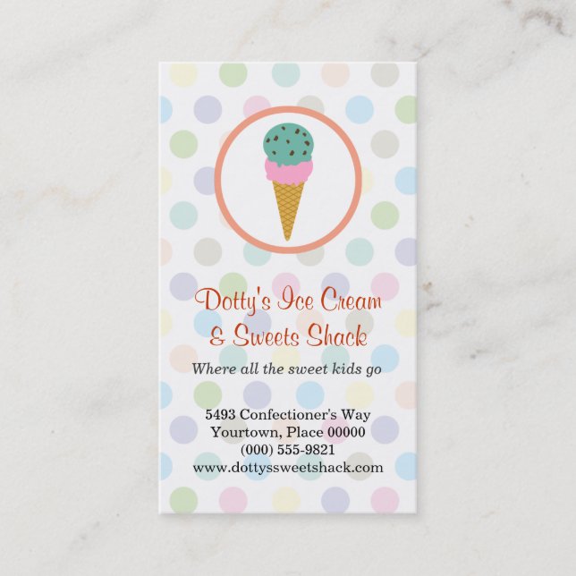 Cartão De Fidelidade Prêmios de Lealdade de Compro de sorvetes (Frente)