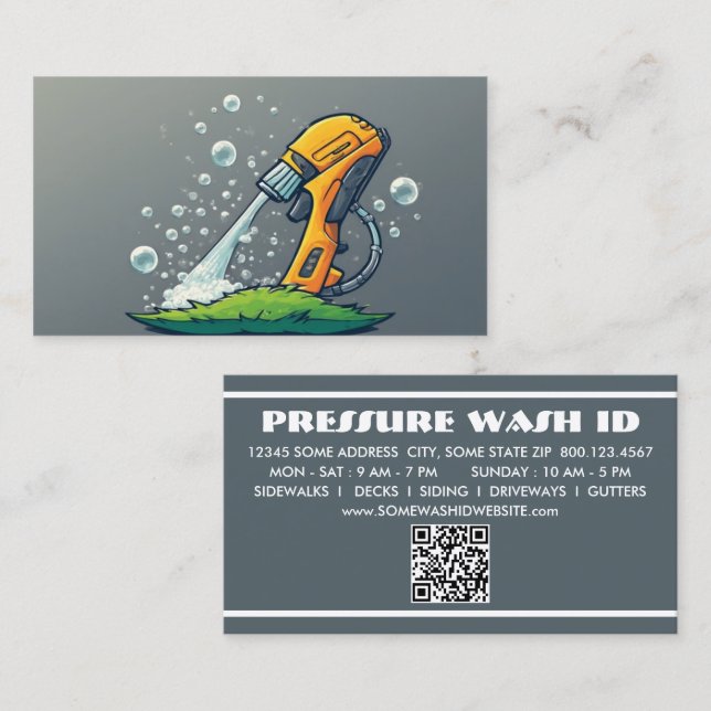 Cartão De Fidelidade PRESSURE WASHER with qr code (Frente/Verso)